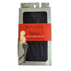 SPANX Black Uptown Fishnet Flair Tight End Tights Size A
